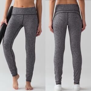 Lululemon Out To Lunge Untight Tight Leggings SIZE 6 Heathered Black Gray Luon